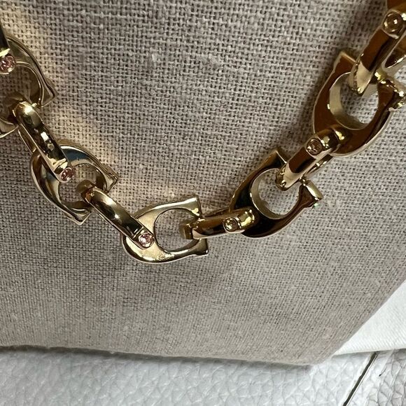 NWT, Storage Pouch & Gift 📦 Coach Chunky Signature Chain Link Necklace #TSNK - Picture 4 of 11